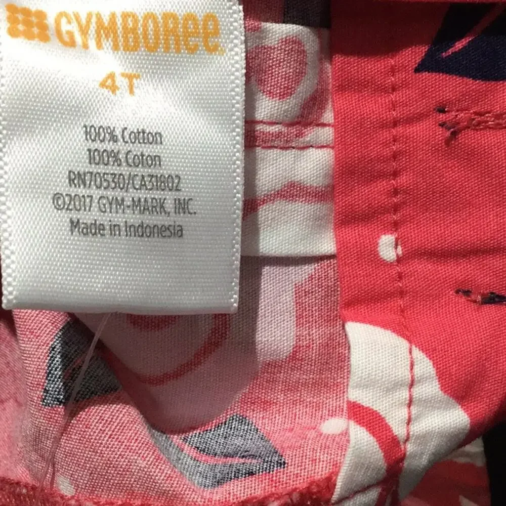 Gymboree 4t coral pink navy rose dress NWT